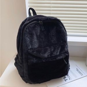 Mini Black Velvet Backpack